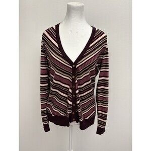 New York & Company women’s  cardigan sweater Striped Long Sleeve XL Button Down